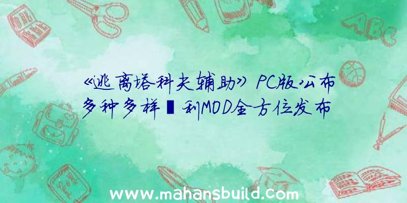 《逃离塔科夫辅助》PC版公布